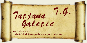Tatjana Galetić vizit kartica